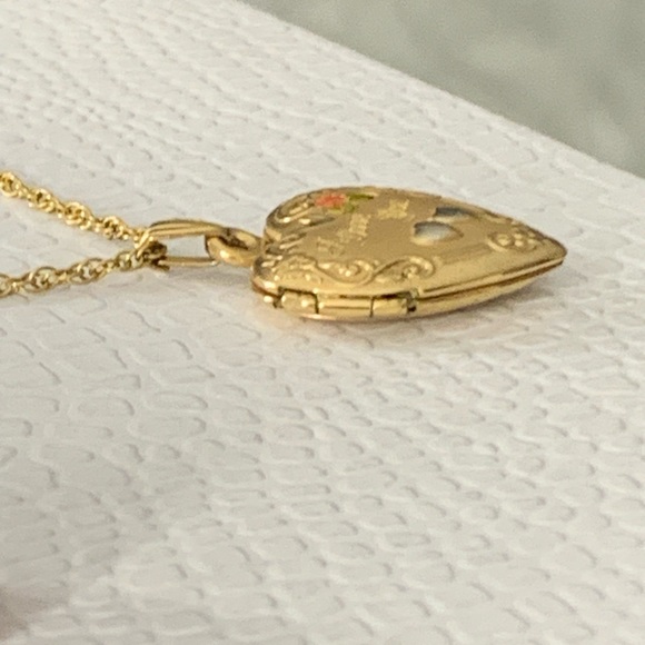 1/20 14K Gold I Love You Locket Pendant Necklace 16” - Picture 7 of 14